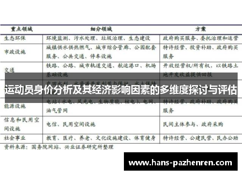 运动员身价分析及其经济影响因素的多维度探讨与评估